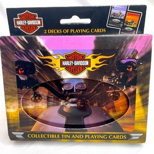 New Harley-Davidson Motorcycles Playing Cards 2 Decks w/Collector Tin 2002 NIB